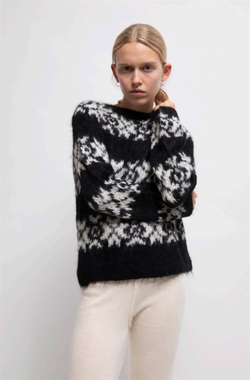 GUDRUN GUDRUN INKA SWEATER BLACK/OFF WHITE